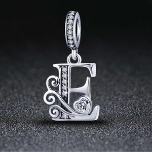 Silver Letter Charm Fit for Pandora Charms Bracelet Alphabet Initial Dangle